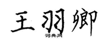 何伯昌王羽卿楷书个性签名怎么写