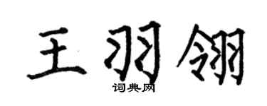 何伯昌王羽翎楷书个性签名怎么写