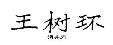 袁强王树环楷书个性签名怎么写