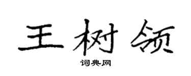 袁强王树领楷书个性签名怎么写