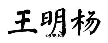 翁闿运王明杨楷书个性签名怎么写