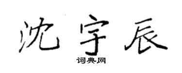 袁强沈宇辰楷书个性签名怎么写