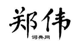 翁闿运郑伟楷书个性签名怎么写