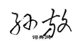 骆恒光孙放草书个性签名怎么写