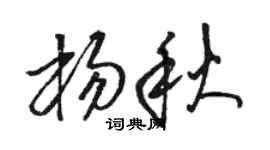 骆恒光杨秋草书个性签名怎么写