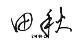 骆恒光田秋草书个性签名怎么写