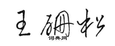 骆恒光王硼松草书个性签名怎么写