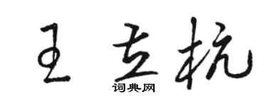 骆恒光王立杭草书个性签名怎么写