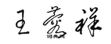 骆恒光王蓉祥草书个性签名怎么写