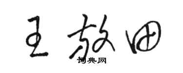 骆恒光王放田草书个性签名怎么写