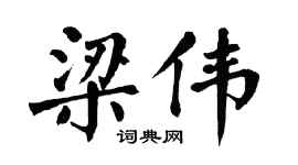 翁闿运梁伟楷书个性签名怎么写