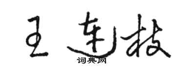 骆恒光王连枝草书个性签名怎么写