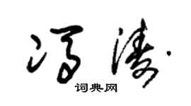 朱锡荣冯涛草书个性签名怎么写