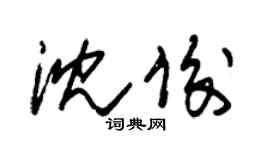 朱锡荣沈俊草书个性签名怎么写