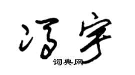 朱锡荣冯宇草书个性签名怎么写