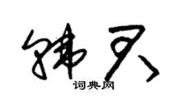 朱锡荣韩君草书个性签名怎么写