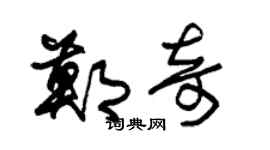 朱锡荣郑奇草书个性签名怎么写