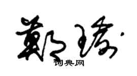 朱锡荣郑瑜草书个性签名怎么写