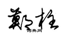 朱锡荣郑柱草书个性签名怎么写