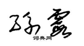 朱锡荣孙霞草书个性签名怎么写