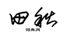 朱锡荣田秋草书个性签名怎么写