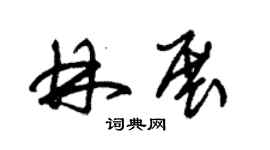 朱锡荣林展草书个性签名怎么写