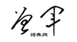 骆恒光曾军草书个性签名怎么写