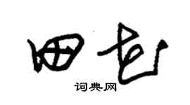 朱锡荣田花草书个性签名怎么写