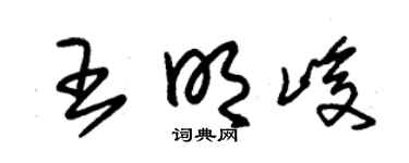 朱锡荣王明峻草书个性签名怎么写