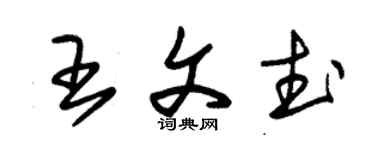 朱锡荣王文武草书个性签名怎么写