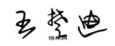 朱锡荣王楚迪草书个性签名怎么写