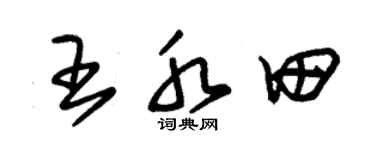 朱锡荣王水田草书个性签名怎么写