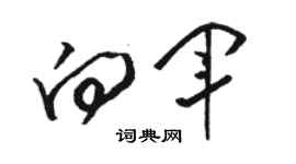 骆恒光向军草书个性签名怎么写