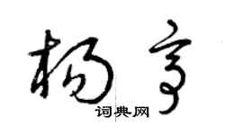 曾庆福杨亭草书个性签名怎么写