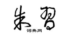 曾庆福朱习草书个性签名怎么写