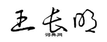 曾庆福王长明草书个性签名怎么写