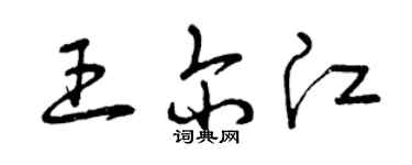 曾庆福王尔江草书个性签名怎么写