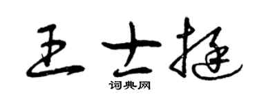 曾庆福王士挺草书个性签名怎么写