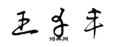 曾庆福王幸丰草书个性签名怎么写