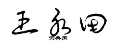 曾庆福王水田草书个性签名怎么写