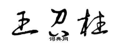 曾庆福王召柱草书个性签名怎么写