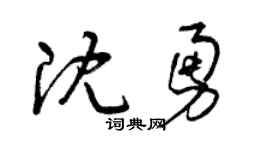 曾庆福沈勇草书个性签名怎么写