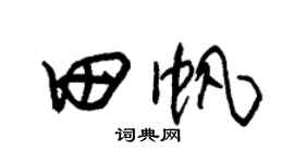 朱锡荣田帆草书个性签名怎么写