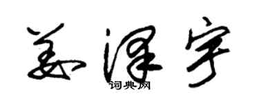 朱锡荣姜泽宇草书个性签名怎么写