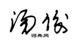 朱锡荣汤俊草书个性签名怎么写