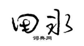 曾庆福田冰草书个性签名怎么写