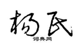 曾庆福杨民草书个性签名怎么写