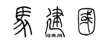 陈墨马建国篆书个性签名怎么写