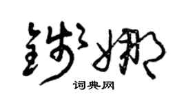 曾庆福钱娜草书个性签名怎么写