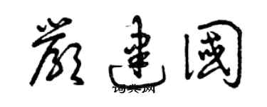 曾庆福严建国草书个性签名怎么写